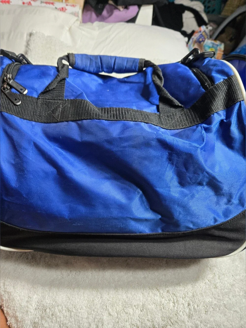 Adidas Small Gym Bag Blue White With Shoulder Strap